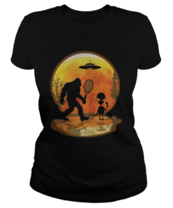 Bigfoot and alien badminton sunset  Classic Ladies