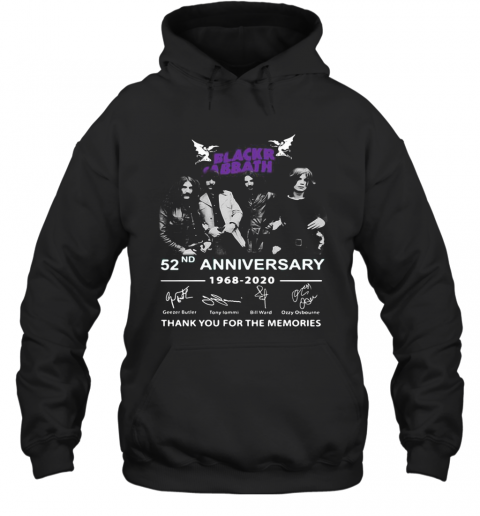 Black Sabbath 52Nd Anniversary 1968 2020 Thank You For The Memories Signatures T-Shirt Unisex Hoodie