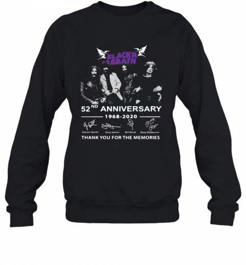 Black Sabbath 52Nd Anniversary 1968 2020 Thank You For The Memories Signatures T-Shirt Unisex Sweatshirt