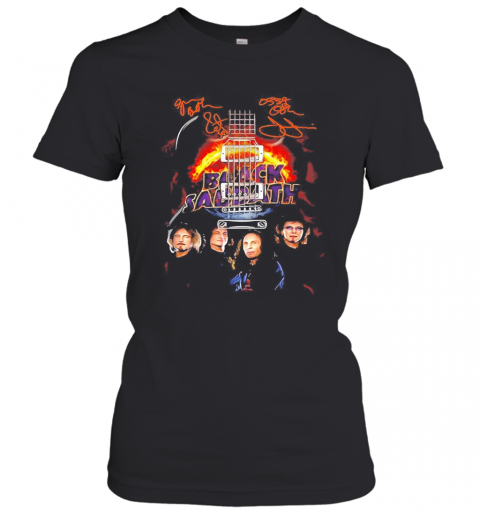 Black Sabbath Band Member Signatures Guitar T-Shirt Classic Women's T-shirt