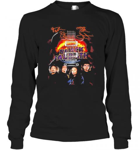 Black Sabbath Band Member Signatures Guitar T-Shirt Long Sleeved T-shirt