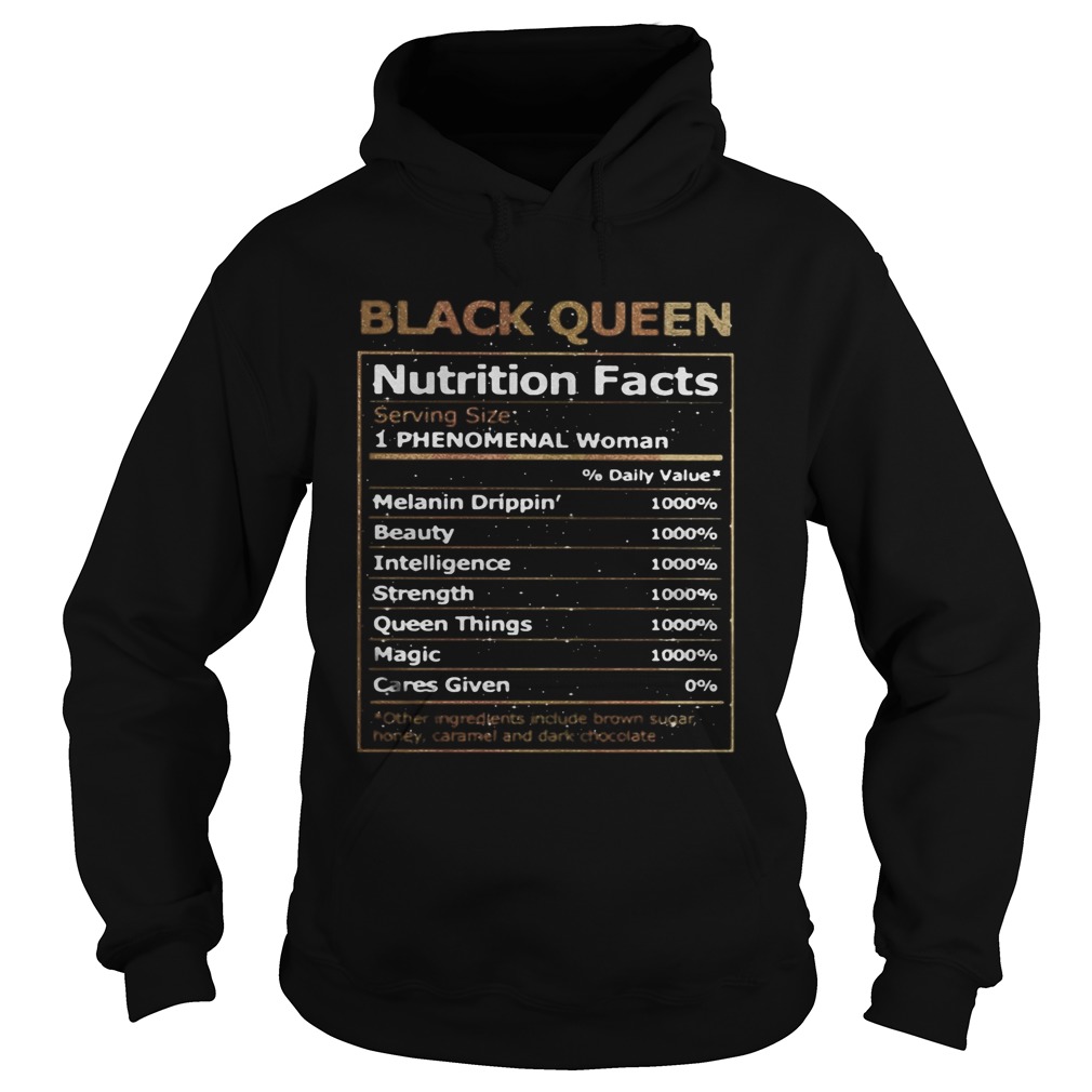 Black queen nutrition facts list Hoodie