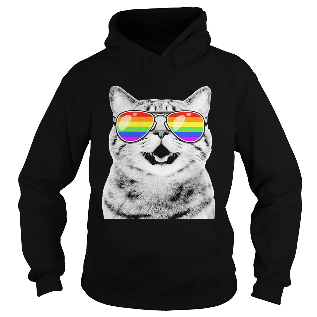 Cat White Glasses GLBT Hoodie