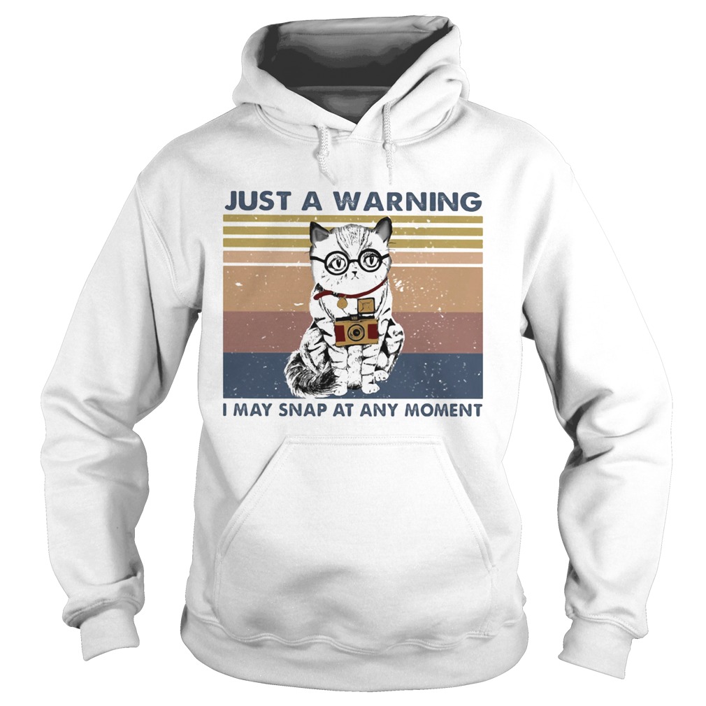 Cat just a warning I may snap at any moment vintage retro Hoodie