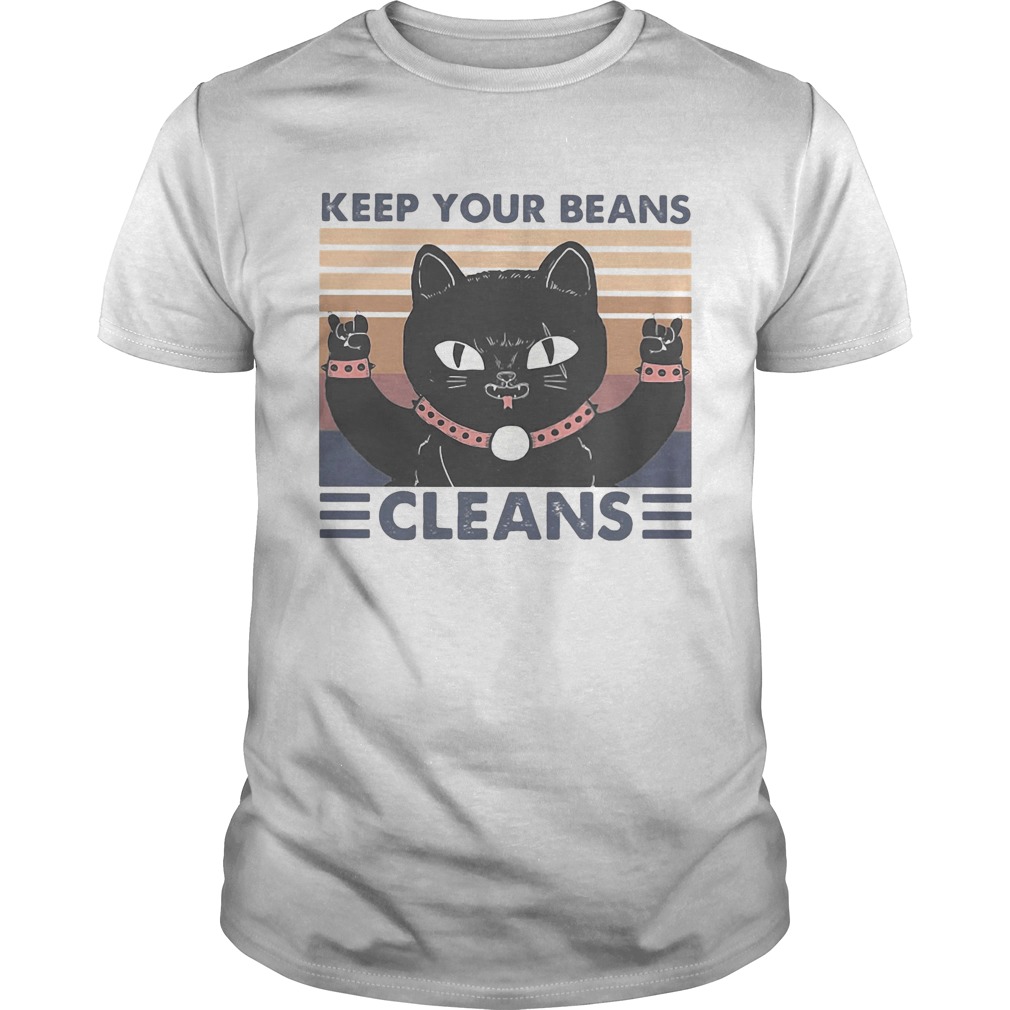 Cat keep your beans cleans vintage retro shirt