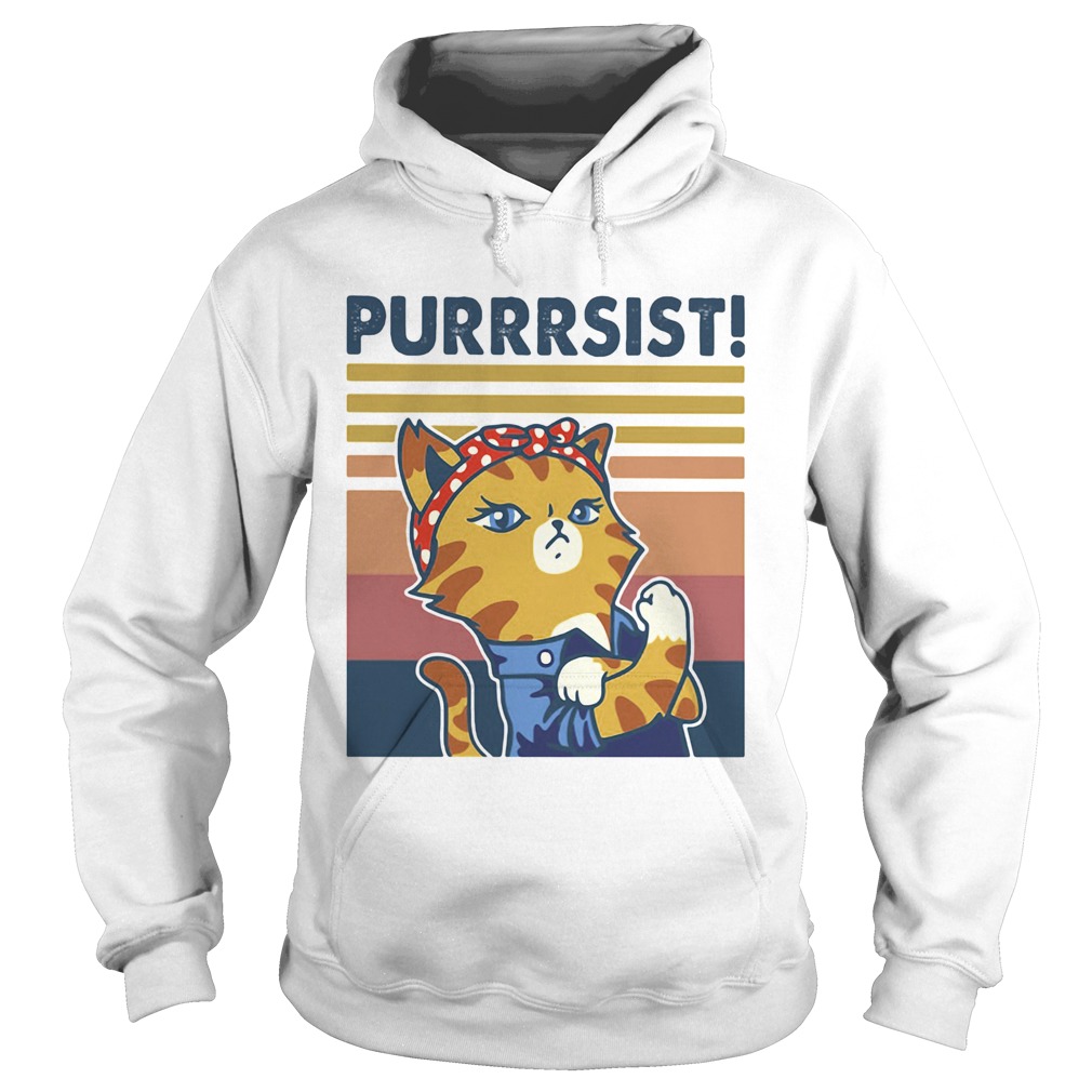 Cat purrrsist vintage retro Hoodie