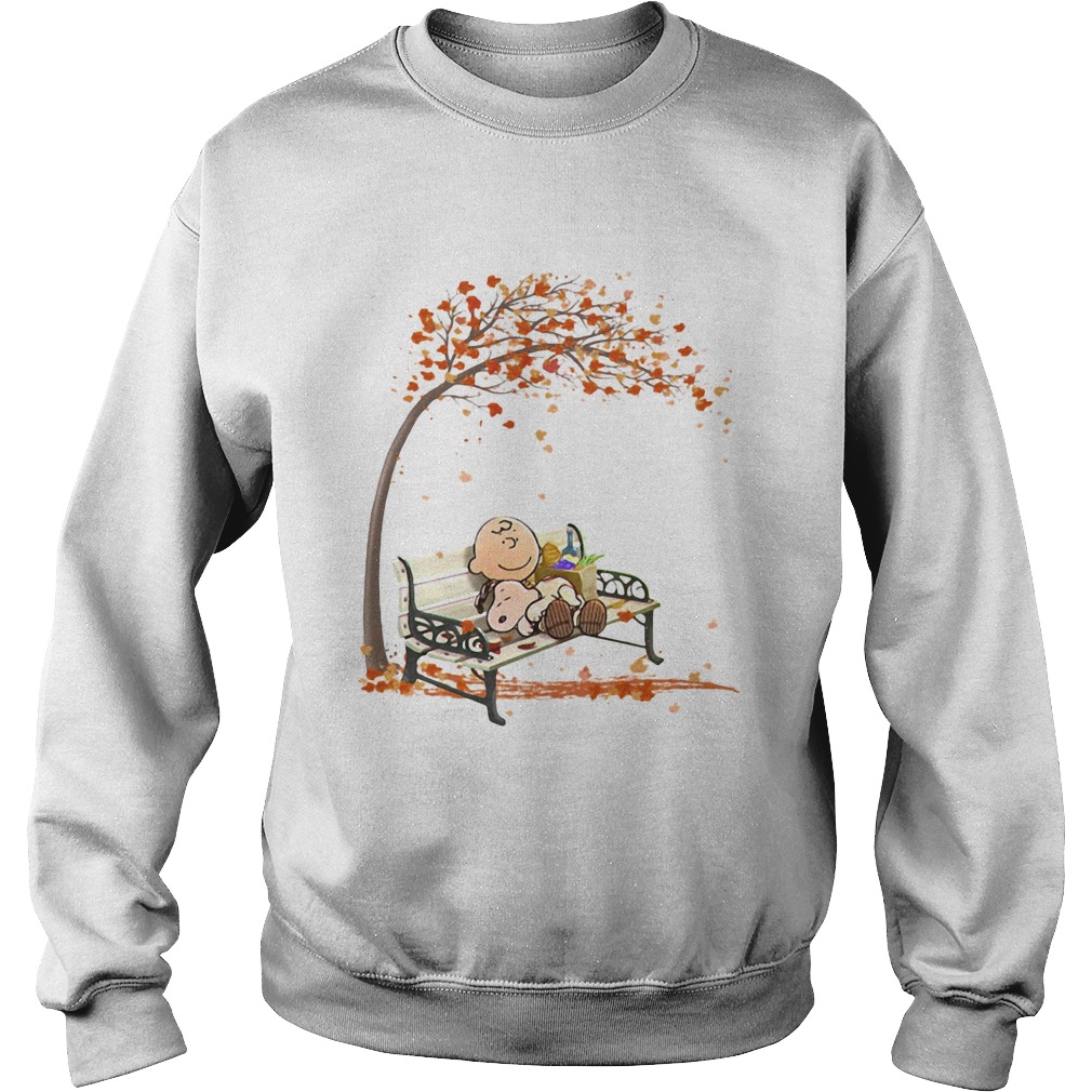 Charlie brown and snoopy fall maple leaves Sweatshirt