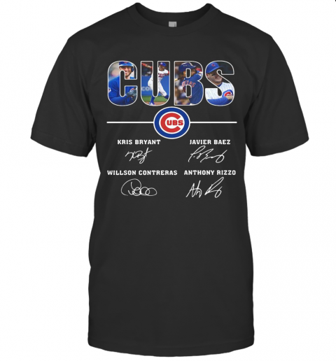 Chicago Cubs Baseball Team Players Signatures T-Shirt