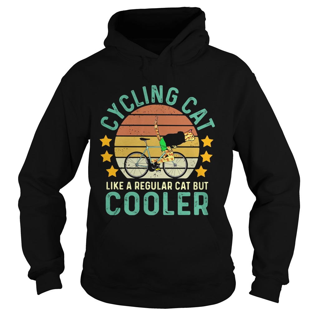 Cycling cat like a regular cat but cooler vintage retro Hoodie