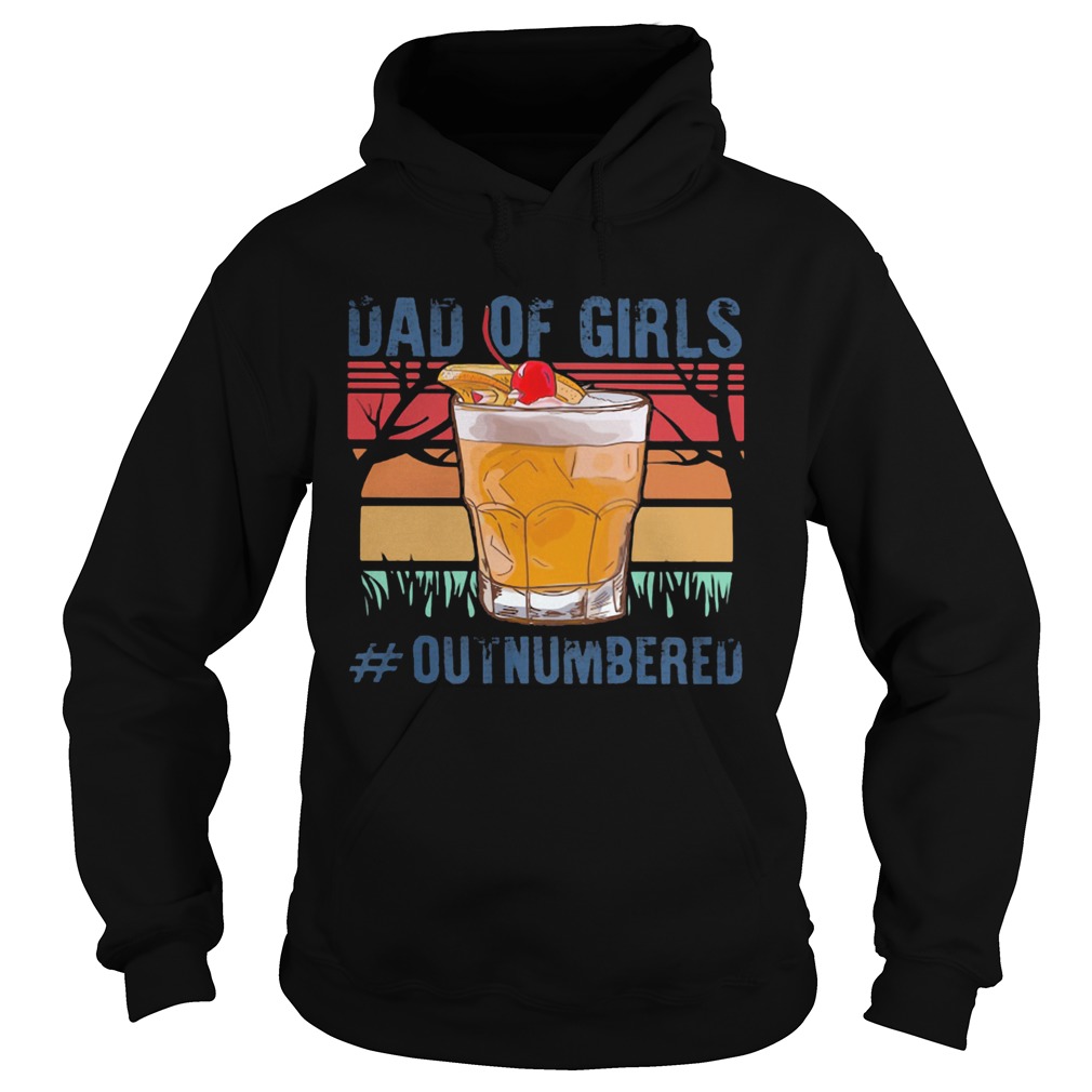 Dad Of Girls Outnumbered Cup Vintage Retro Hoodie