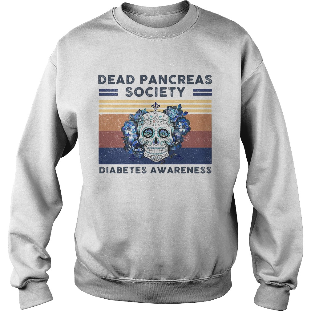 Dead Pancreas Society Diabetters Awareness Skullcap Vintage Retro Sweatshirt
