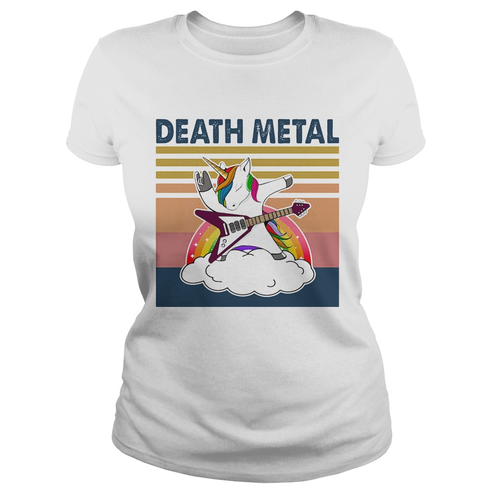 Death Metal Unicorn Vintage Retro Classic Ladies