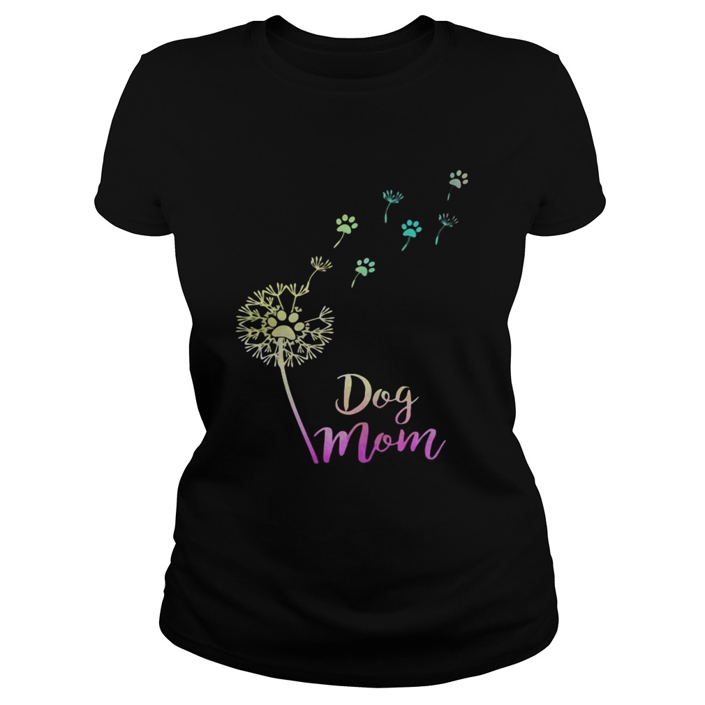 Dog Mom Flower Footprint Color Classic Ladies