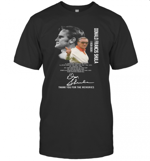 Donald Francis Shula Thank You For The Memories Signatures T-Shirt Classic Men's T-shirt