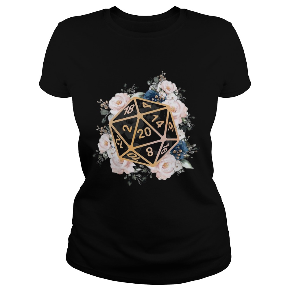 Dungeons And Dragons Dice D20 Flowers Classic Ladies