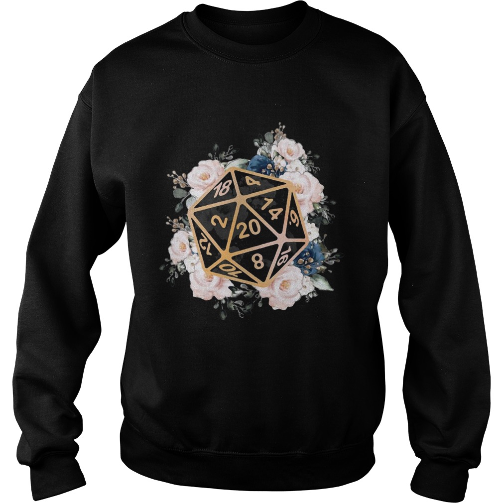 Dungeons And Dragons Dice D20 Flowers Sweatshirt