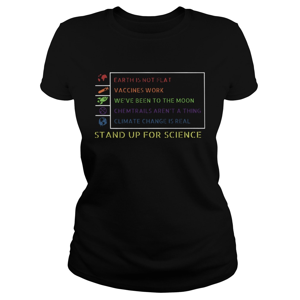 Earth Is Not Flat Stand Up For Science Classic Ladies