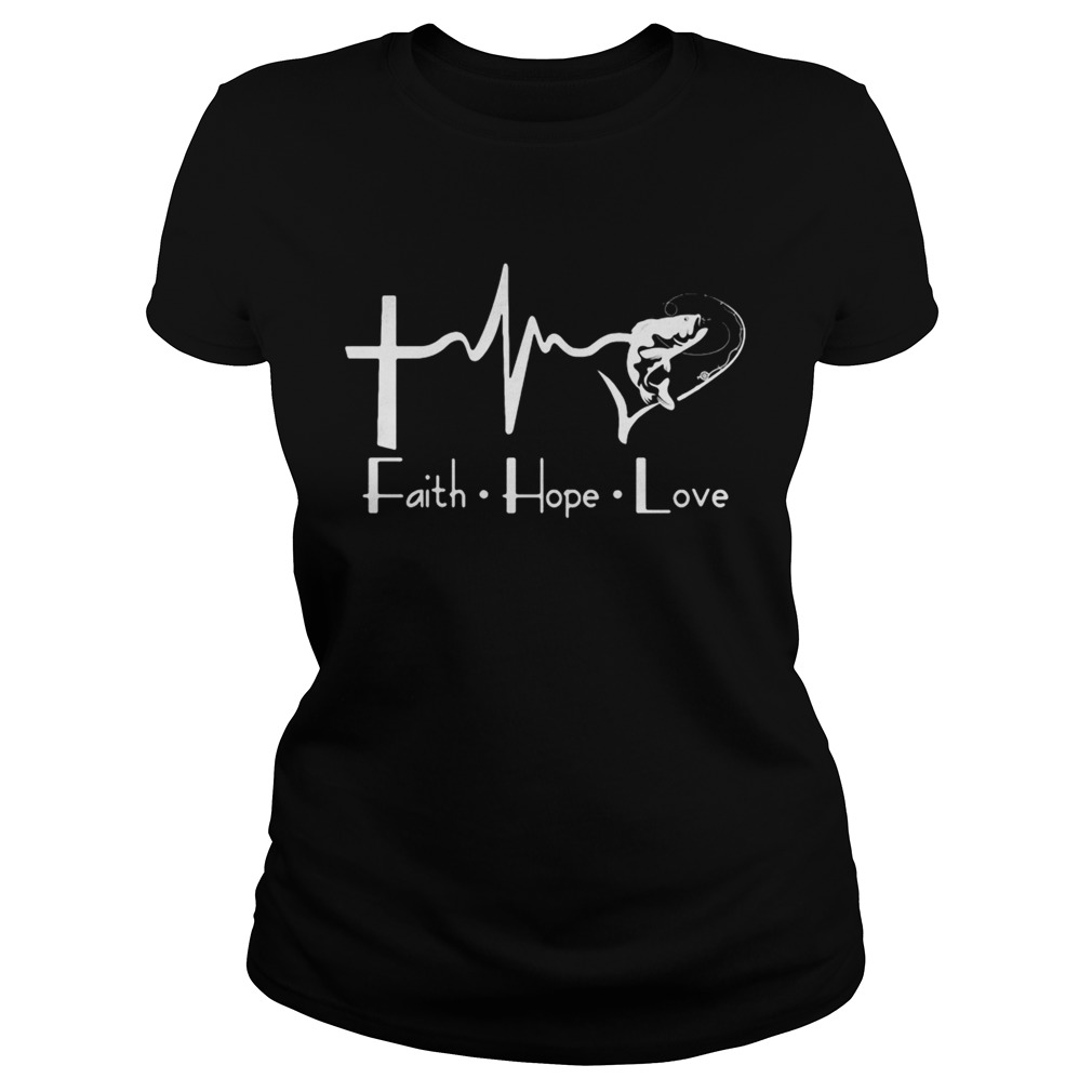 Faith hope lover Cross heartbeat fish hooked Classic Ladies