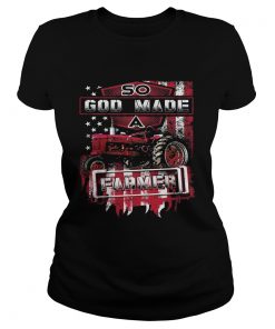 Farming tractor so god made farmer american flag independence day  Classic Ladies