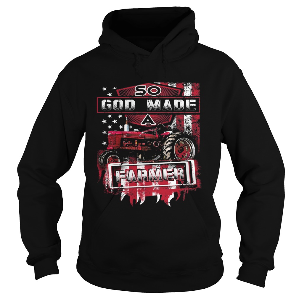 Farming tractor so god made farmer american flag independence day Hoodie