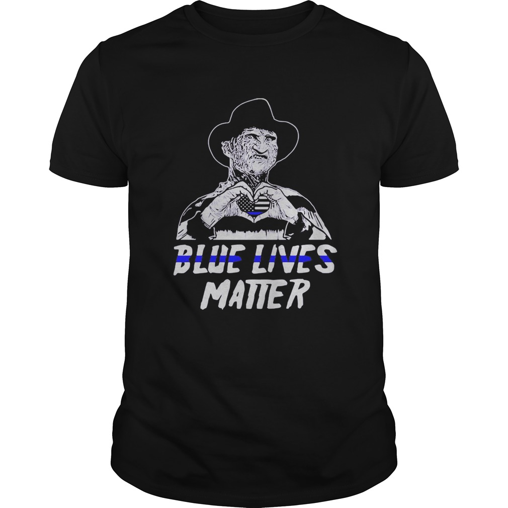 Freddy krueger blue lives matter heart american flag independence day Unisex
