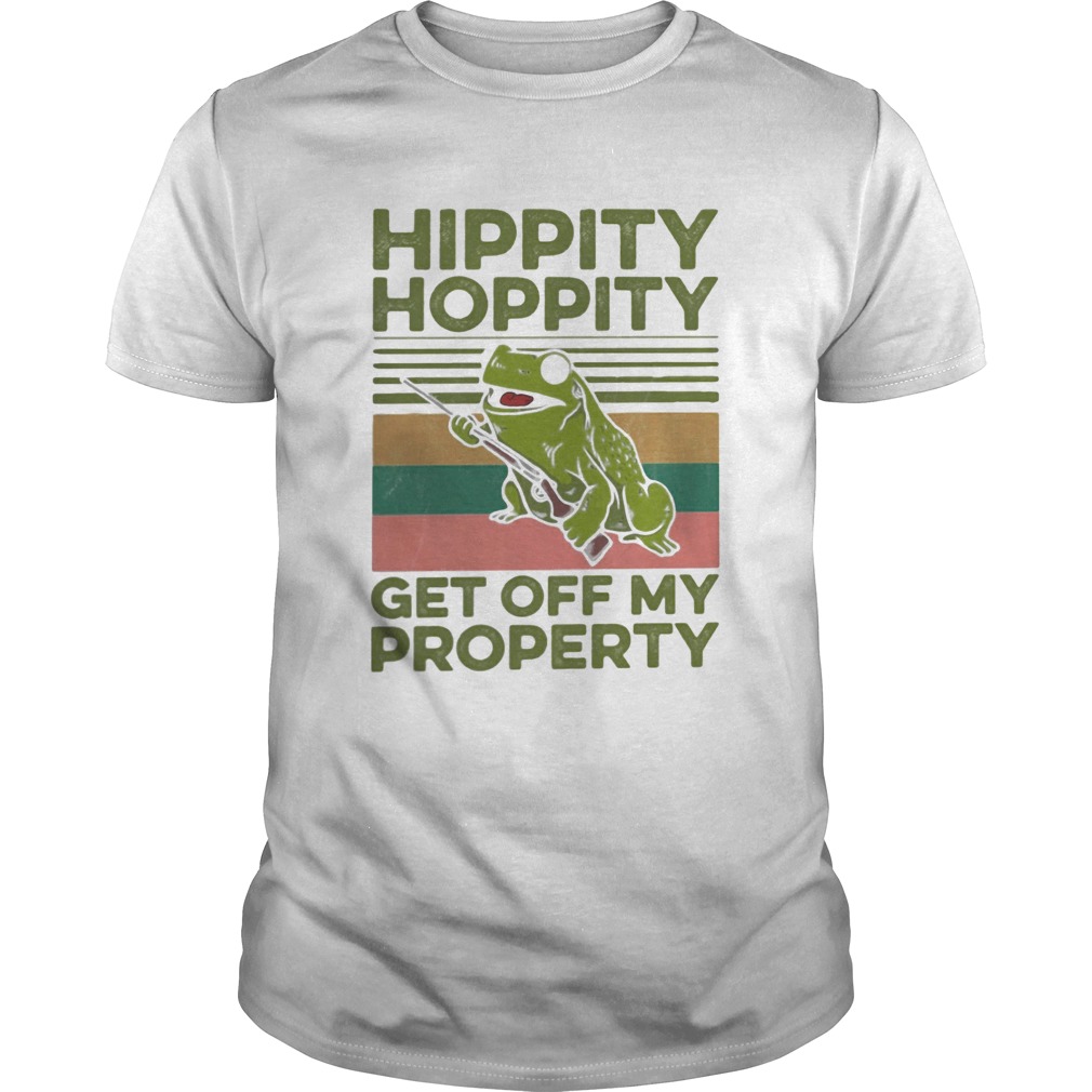 Frog hippity hoppity get off my property vintage retro shirt