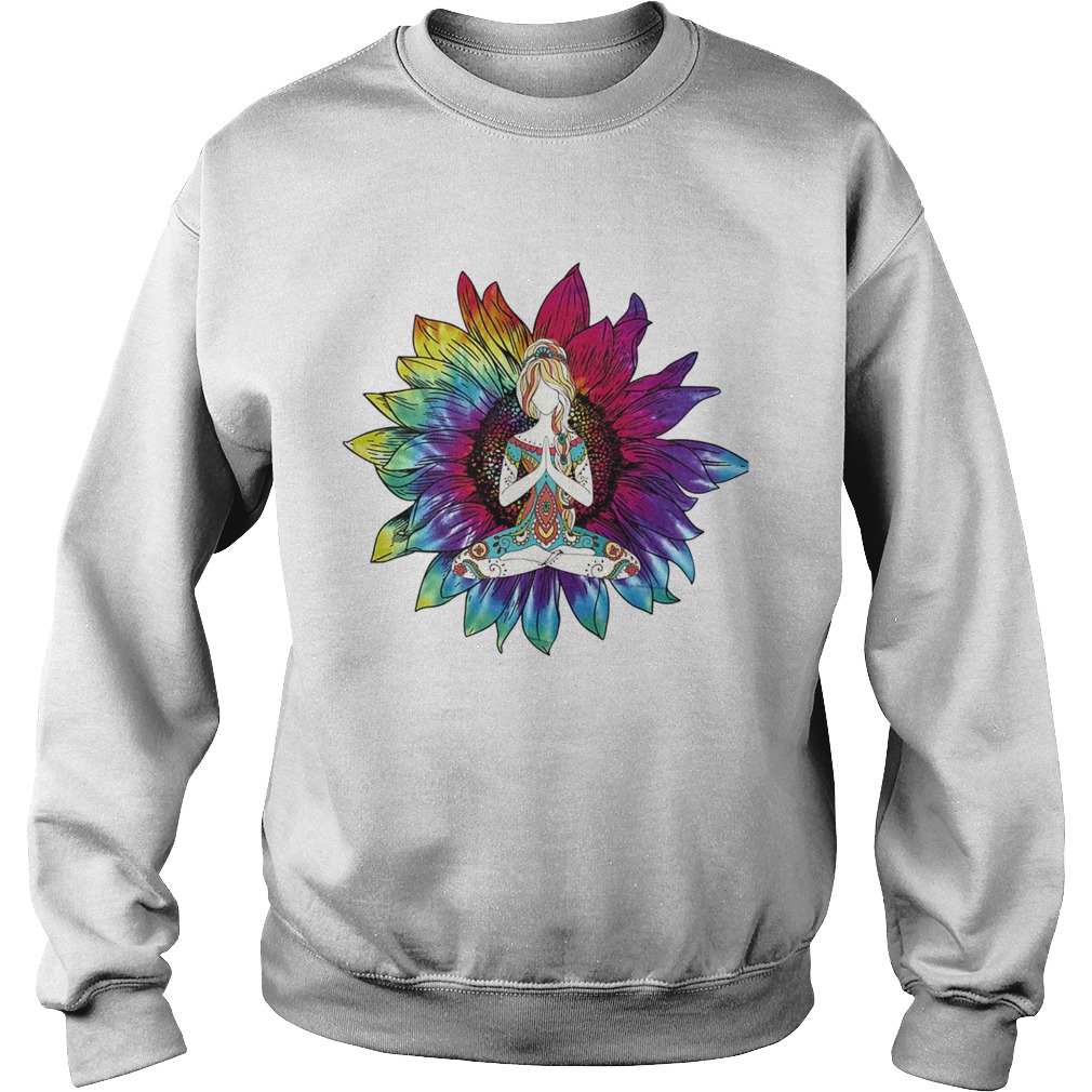 Girl Meditate Flower Color Sweatshirt