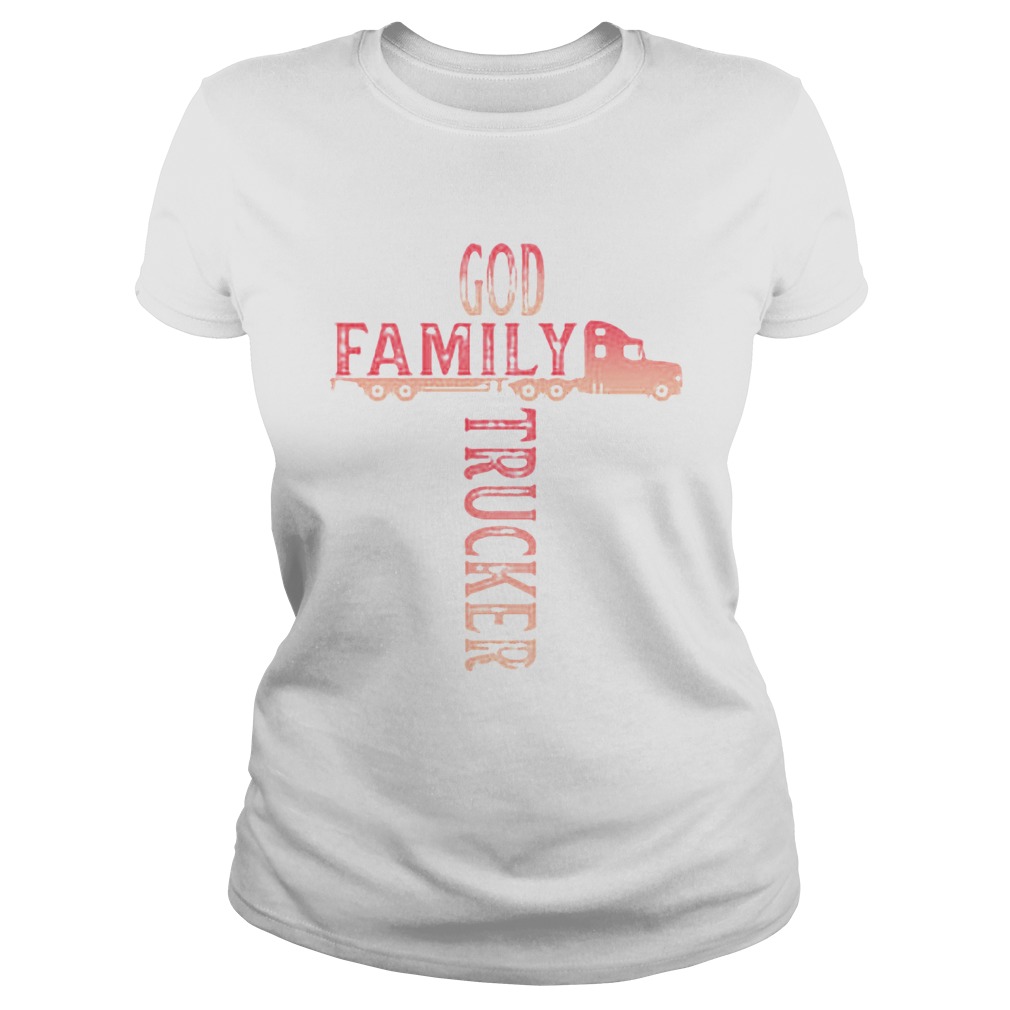 God family trucker cross light red Classic Ladies