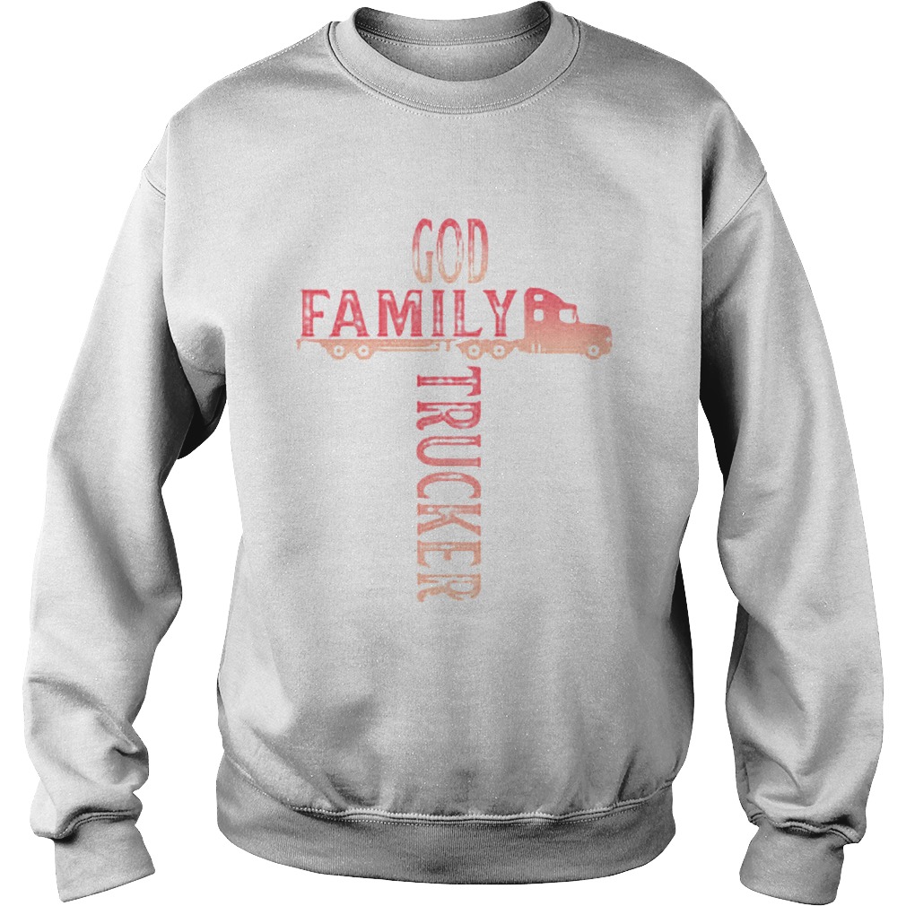 God family trucker cross light red Sweatshirt