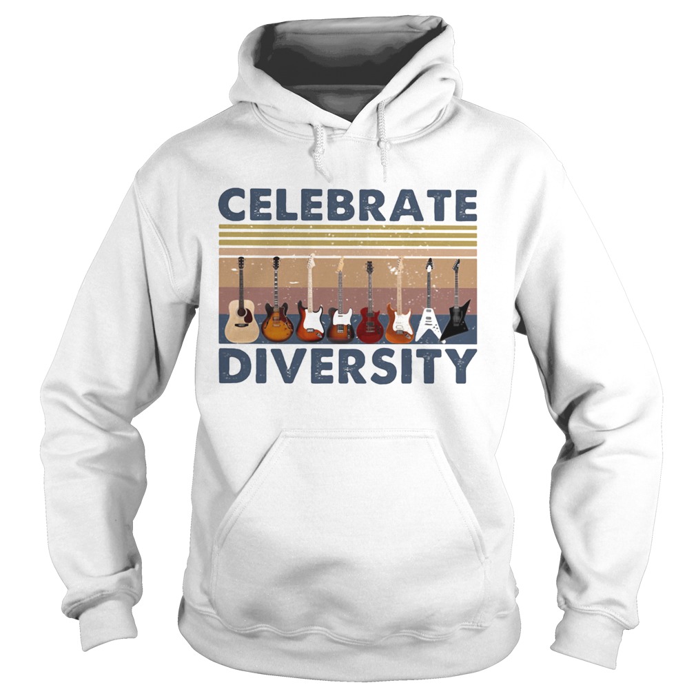 Guitars celebrate diversity vintage retro Hoodie