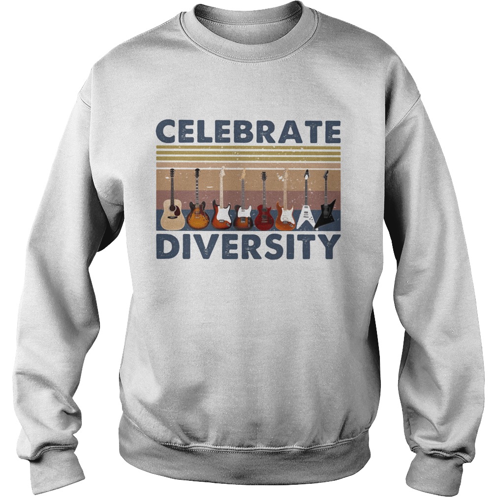 Guitars celebrate diversity vintage retro Sweatshirt