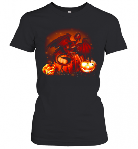 Halloween Dragon Pumkin T-Shirt Classic Women's T-shirt