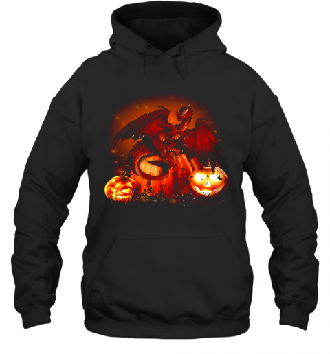 Halloween Dragon Pumkin T-Shirt Unisex Hoodie