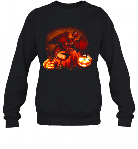 Halloween Dragon Pumkin T-Shirt Unisex Sweatshirt