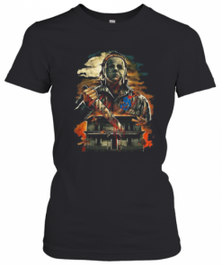 Halloween Michael Myers Holding Knife Fire T-Shirt Classic Women's T-shirt
