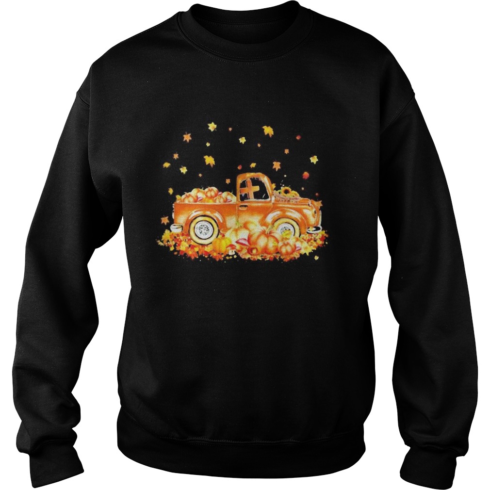 Halloween car pumpkin maple leaves Sweatshirt