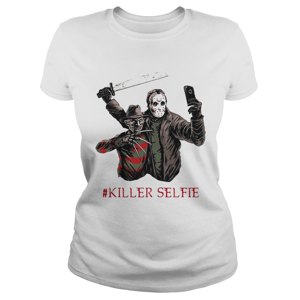 Halloween freddy krueger vs jason killer selfie Classic Ladies