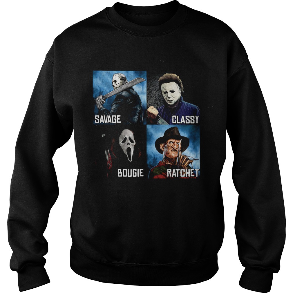 Halloween horror characters savage classy bougie ratchet Sweatshirt