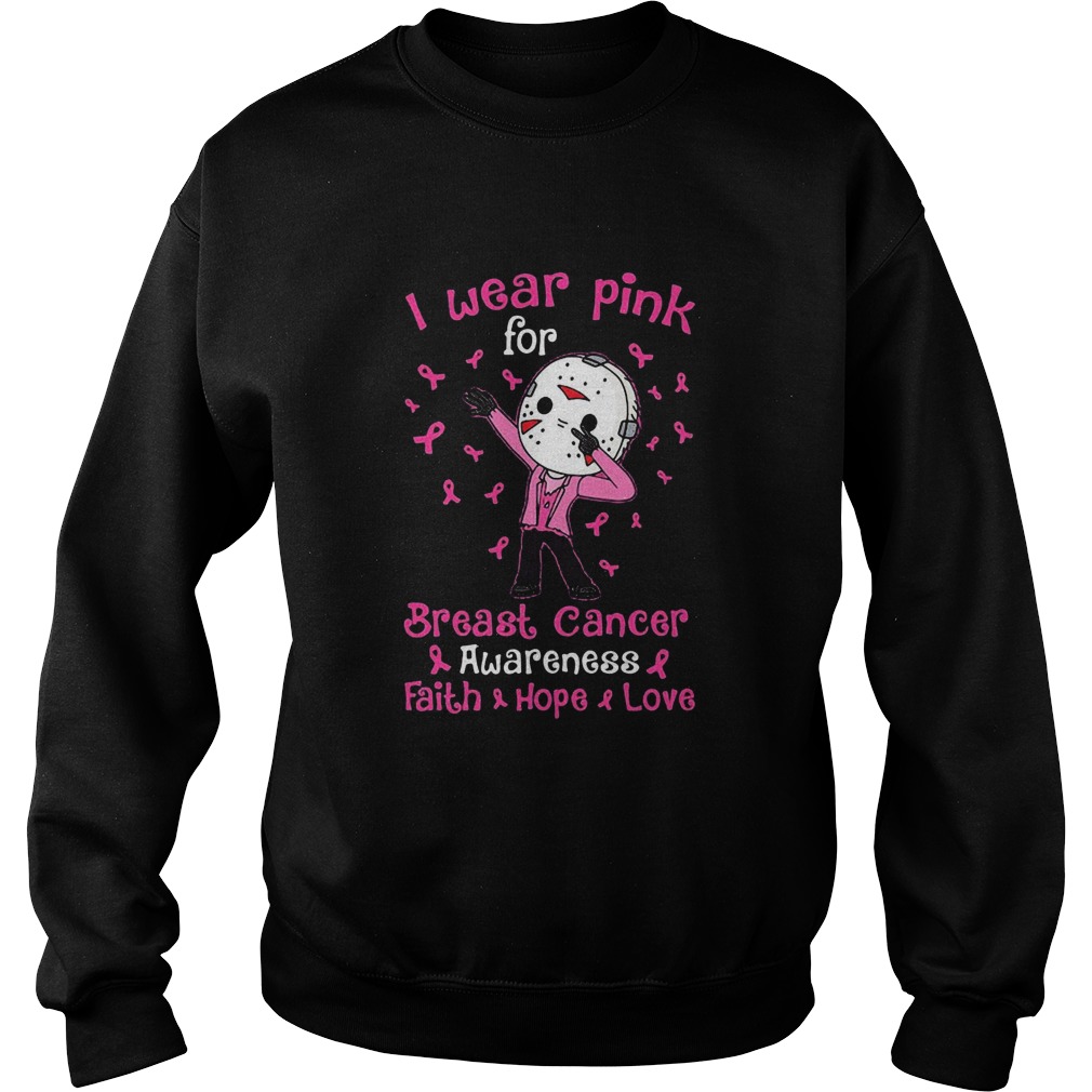Halloween michael myers i wear pink for breast cancer awareness faith hope love Sweatshirt