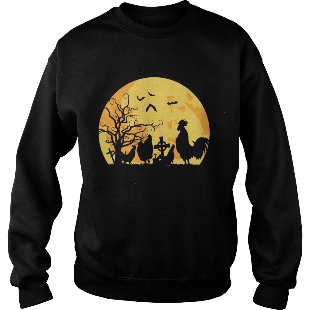 Halloween moon chicken Sweatshirt