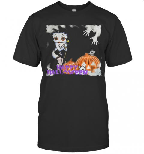 Happy Halloween Betty Boop Pumpkin Boo T-Shirt