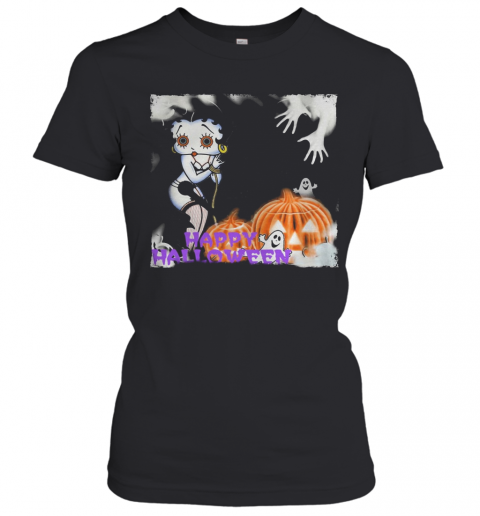 Happy Halloween Betty Boop Pumpkin Boo T-Shirt Classic Women's T-shirt