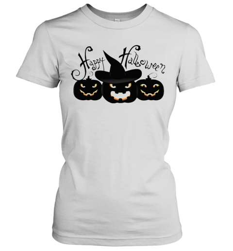 Happy Halloween Witches Pumpkin T-Shirt Classic Women's T-shirt