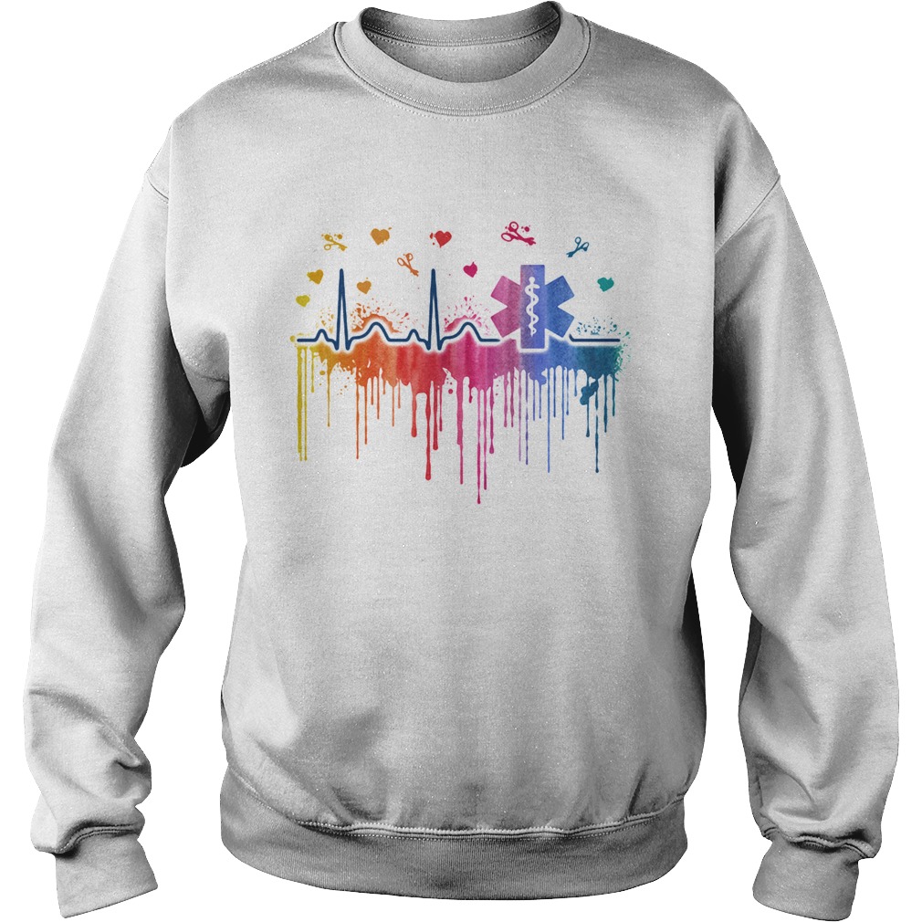 Heartbeat Medical Logo Drag Heart Color Sweatshirt