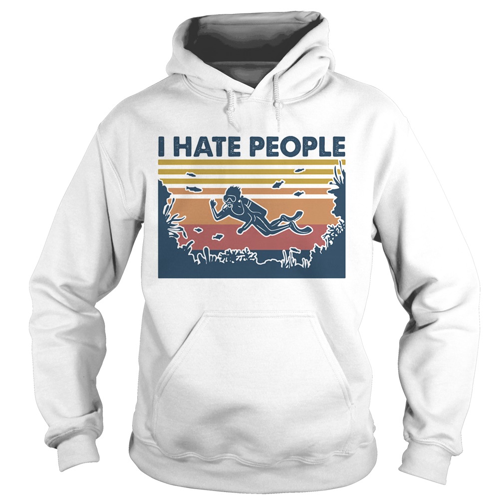 I Hate People Scuba Diving Vintage Retro Hoodie