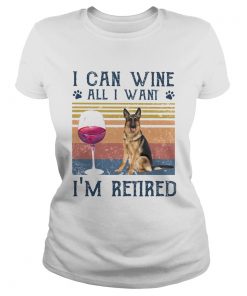 I can wine all I want Im retired dog vintage retro footprint  Classic Ladies