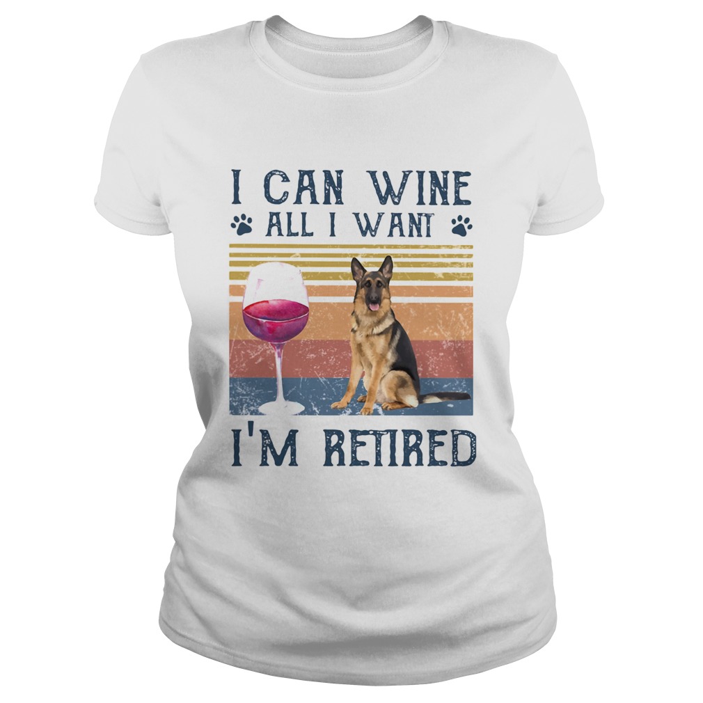I can wine all I want Im retired dog vintage retro footprint Classic Ladies