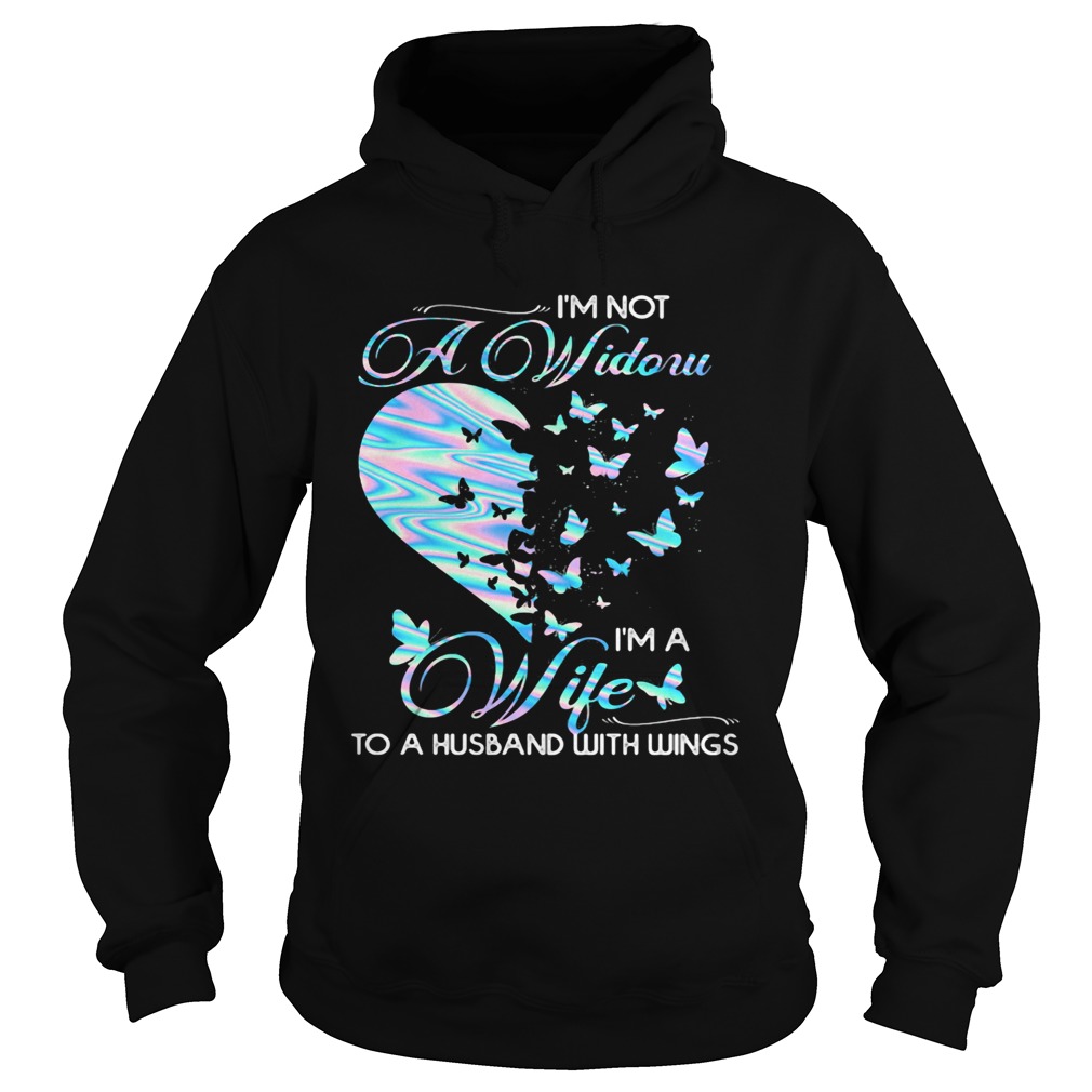 Im Not A Widoru Im A Wife To A Husband With Wings Heart Butterfly Hoodie