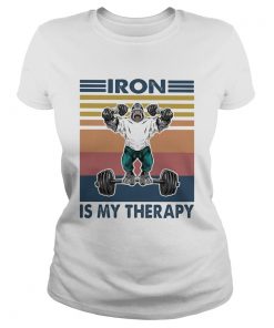 Iron Is My Therapy Weightlifting Vintage Retro  Classic Ladies