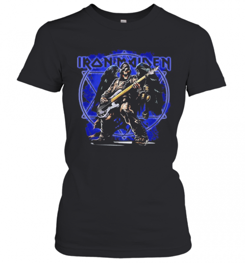 Iron Maiden Band Skeleton Playing Guitar T-Shirt Classic Women's T-shirt